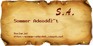 Sommer Adeodát névjegykártya